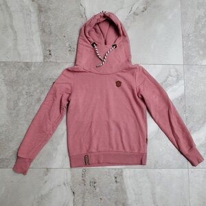Naketano Brave New World Hoodie Women’s Mauve Pink Designer Sweatshirt Size M
